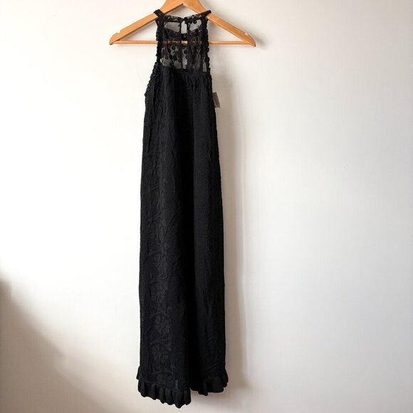 Zara Mixed Knit Cotton Blend Sleeveless Midi Dress NWT Black Size Small - Picture 9 of 12